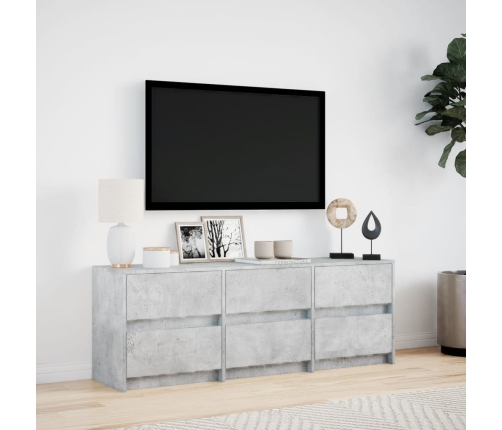 Mueble de TV LED madera ingeniería gris hormigón 140x34x50 cm