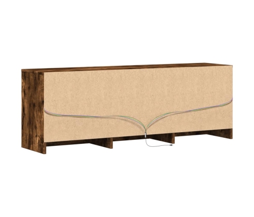 Mueble de TV LED madera ingeniería roble ahumado 140x34x50 cm