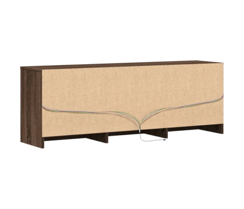 Mueble de TV LED madera ingeniería marrón roble 140x34x50 cm