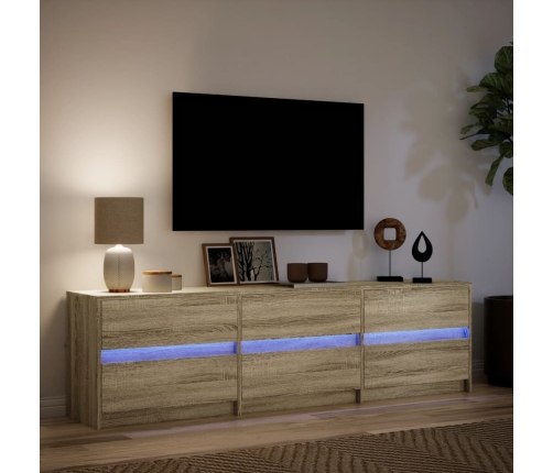 Mueble de TV LED madera de ingeniería roble Sonoma 180x34x50 cm