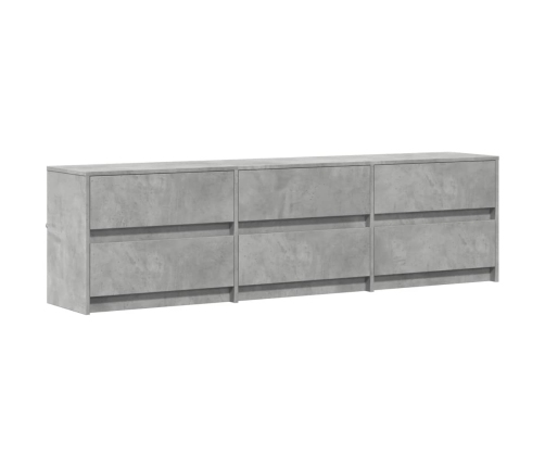 Mueble de TV LED madera ingeniería gris hormigón 180x34x50 cm