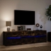 Mueble de TV LED madera ingeniería roble ahumado 180x34x50 cm