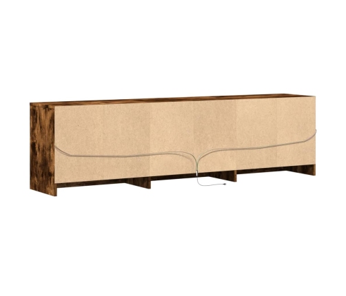 Mueble de TV LED madera ingeniería roble ahumado 180x34x50 cm