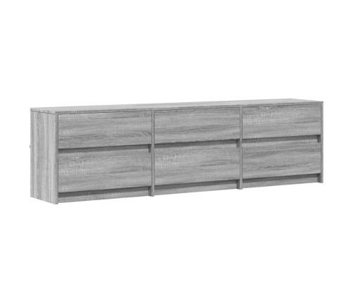 Mueble de TV con LED madera ingeniería gris Sonoma 180x34x50 cm