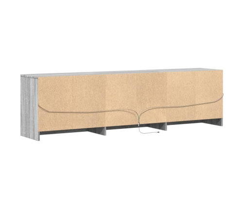 Mueble de TV con LED madera ingeniería gris Sonoma 180x34x50 cm