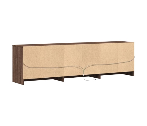 Mueble de TV LED madera ingeniería marrón roble 180x34x50 cm