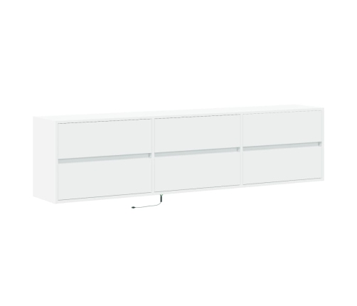 Mueble de TV de pared con LED blanco 180x31x45 cm