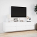 Mueble de TV de pared con LED blanco 180x31x45 cm