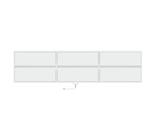 Mueble de TV de pared con LED blanco 180x31x45 cm