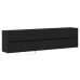 Mueble de TV de pared con LED negro 180x31x45 cm