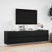 Mueble de TV de pared con LED negro 180x31x45 cm