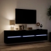 Mueble de TV de pared con LED negro 180x31x45 cm