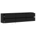 Mueble de TV de pared con LED negro 180x31x45 cm