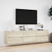 Mueble de TV de pared con LED roble Sonoma 180x31x45 cm