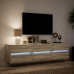 Mueble de TV de pared con LED roble Sonoma 180x31x45 cm