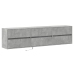 Mueble de TV de pared con LED gris hormigón 180x31x45 cm