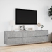 Mueble de TV de pared con LED gris hormigón 180x31x45 cm