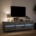 Mueble de TV de pared con LED gris hormigón 180x31x45 cm