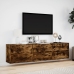 Mueble de TV de pared con LED roble ahumado 180x31x45 cm