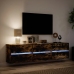 Mueble de TV de pared con LED roble ahumado 180x31x45 cm