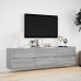 Mueble de TV de pared con LED gris Sonoma 180x31x45 cm