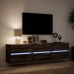 Mueble de TV de pared con LED marrón roble 180x31x45 cm