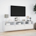 Mueble de TV de pared con LED blanco 180x31x45 cm