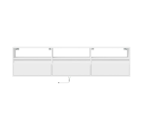 Mueble de TV de pared con LED blanco 180x31x45 cm