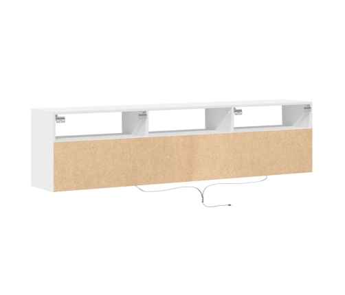 Mueble de TV de pared con LED blanco 180x31x45 cm