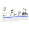 Mueble de TV de pared con LED blanco 180x31x45 cm