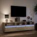 Mueble de TV de pared con LED roble Sonoma 180x31x45 cm