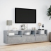 Mueble de TV de pared con LED gris hormigón 180x31x45 cm