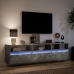 Mueble de TV de pared con LED gris hormigón 180x31x45 cm