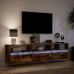 Mueble de TV de pared con LED roble ahumado 180x31x45 cm