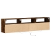 Mueble de TV de pared con LED roble ahumado 180x31x45 cm