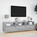 Mueble de TV de pared con LED gris Sonoma 180x31x45 cm