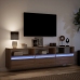 Mueble de TV de pared con LED marrón roble 180x31x45 cm