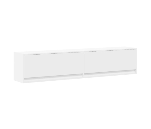 Mueble de TV de pared con LED blanco 180x31x38 cm