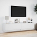 Mueble de TV de pared con LED blanco 180x31x38 cm