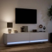 Mueble de TV de pared con LED blanco 180x31x38 cm