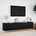 Mueble de TV de pared con LED negro 180x31x38 cm