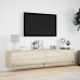 Mueble de TV de pared con LED roble Sonoma 180x31x38 cm