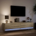 Mueble de TV de pared con LED roble Sonoma 180x31x38 cm