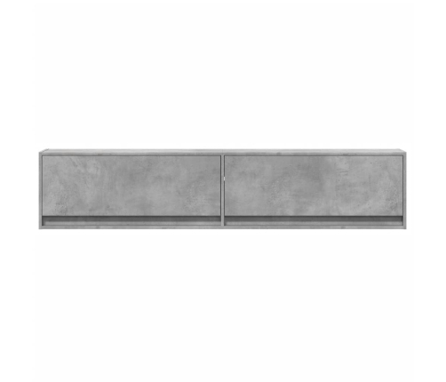 Mueble de TV de pared con LED gris hormigón 180x31x38 cm