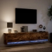 Mueble de TV de pared con LED roble ahumado 180x31x38 cm