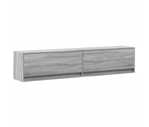 Mueble de TV de pared con LED gris Sonoma 180x31x38 cm