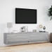 Mueble de TV de pared con LED gris Sonoma 180x31x38 cm