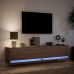 Mueble de TV de pared con LED marrón roble 180x31x38 cm