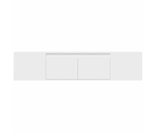 Mueble de TV de pared con luz LED blanco 180x31x39,5 cm