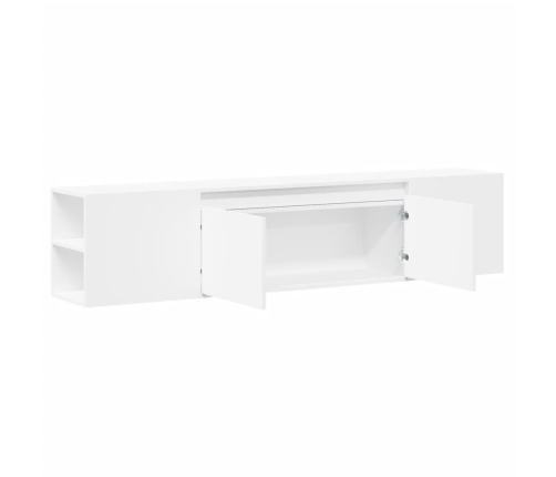 Mueble de TV de pared con luz LED blanco 180x31x39,5 cm